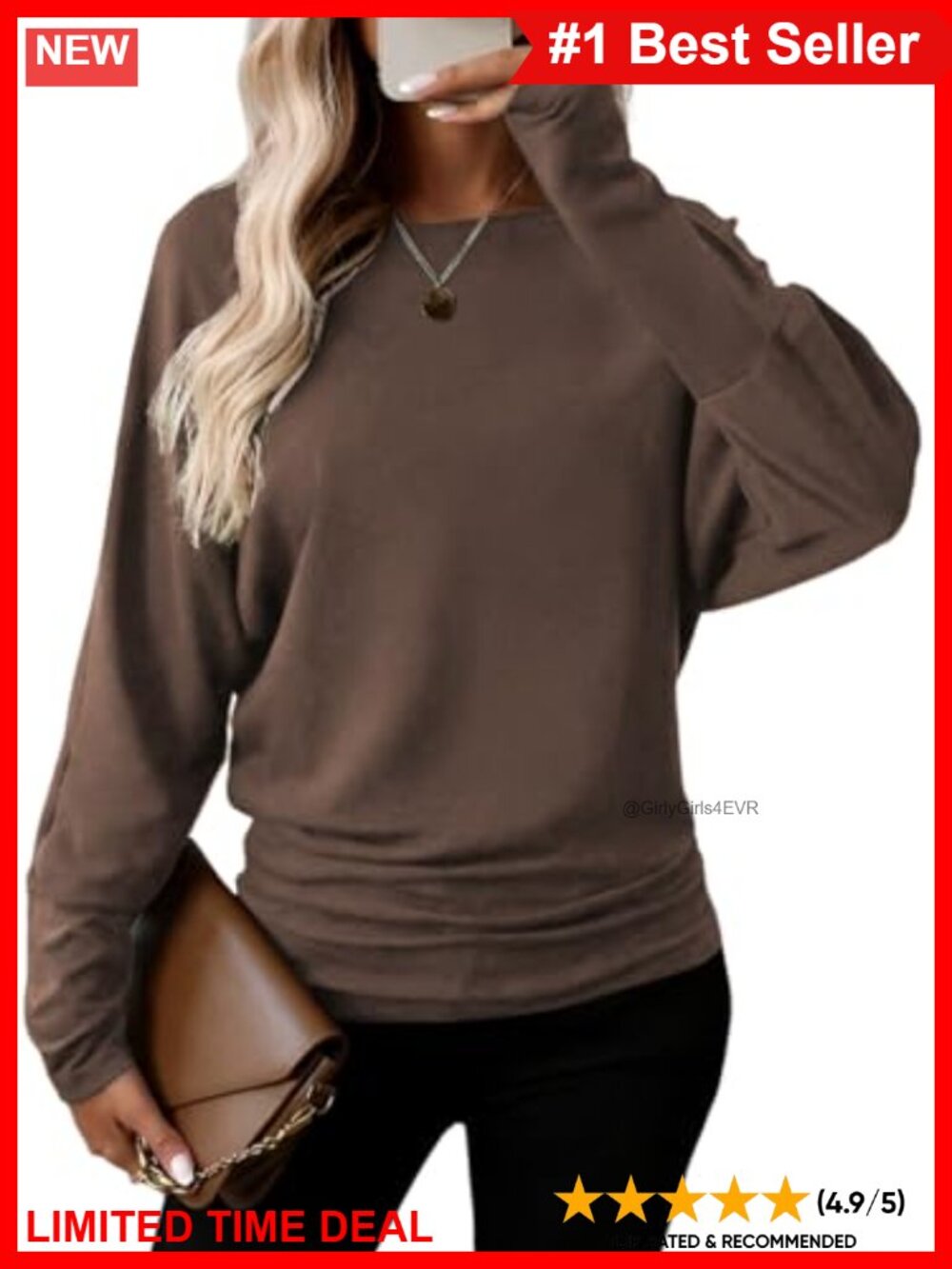 Dolman Long Sleeve Boat Neck Ruched Hem Pullover Top